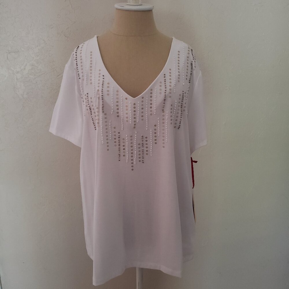 NWT Ruby Rd. Sequin/beaded Top